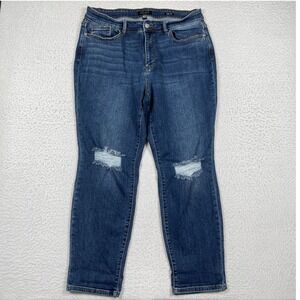 Judy Blue Jeans Womens 18W Blue Slim Fit Distressed Knee Casual Streetwear
